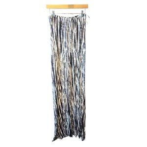 TART Collections Strapless Wide Leg Jumpsuit Black White Tie Dye Womens Medium